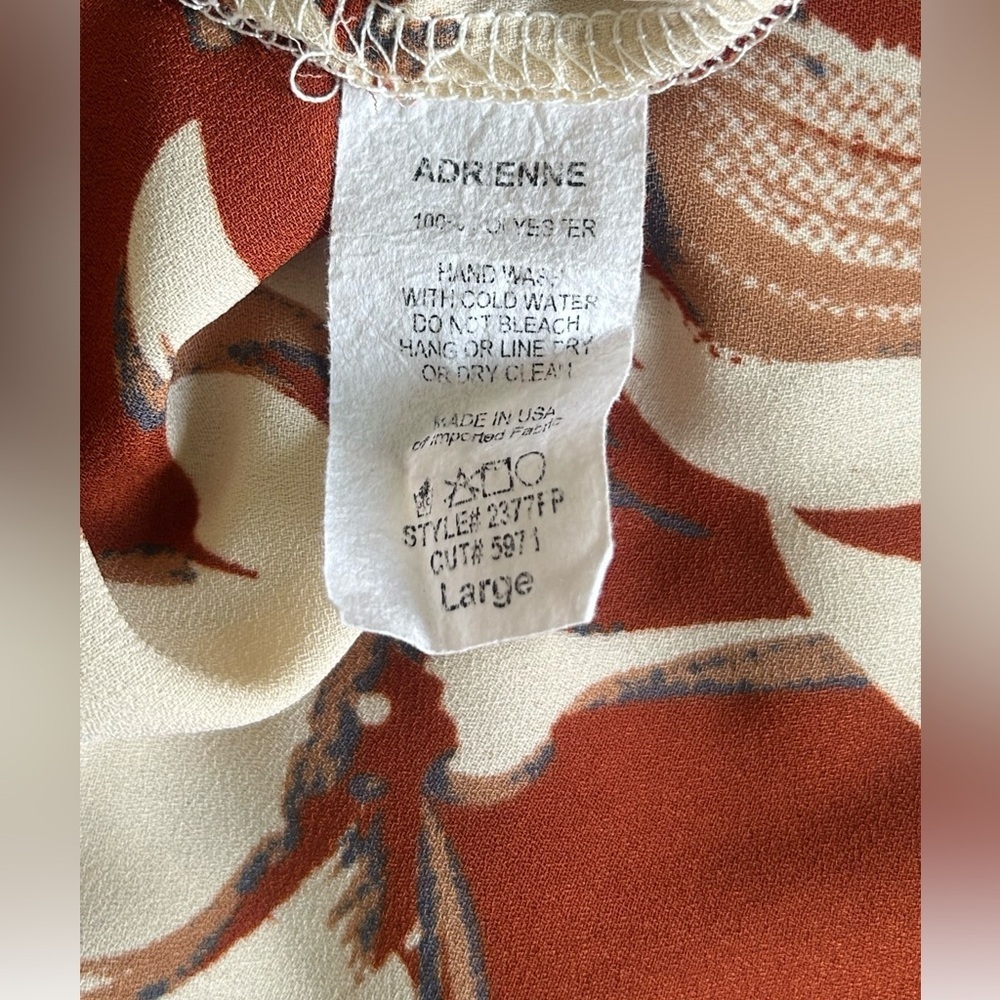 Adrienne Maroon and Cream Floral Blouse - Picture 3 of 5